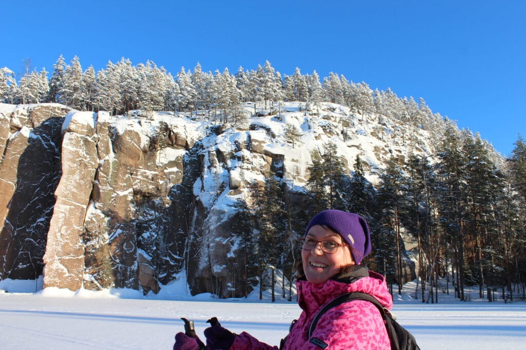 Olhavavuoren valloitus lumikengissä Mäntyharjusta käsin